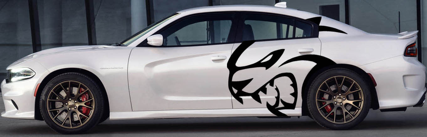 Challenger Charger XL Rear Side Decal Kit - Hellcat