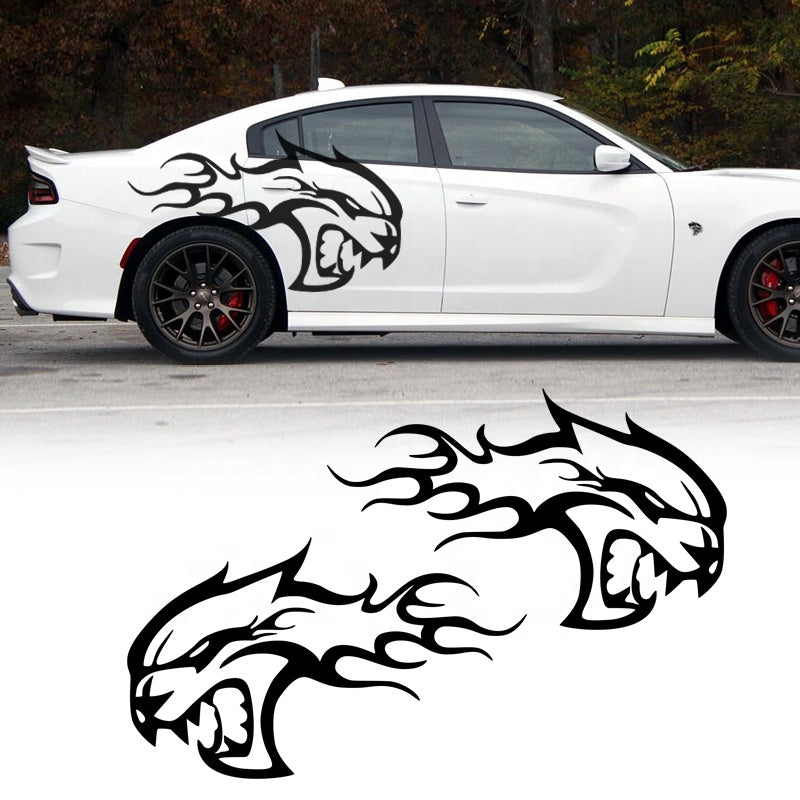 Hellcat Flames Side Decal Vinyl Sticker Set – Fits Dodge Charger & Challenger