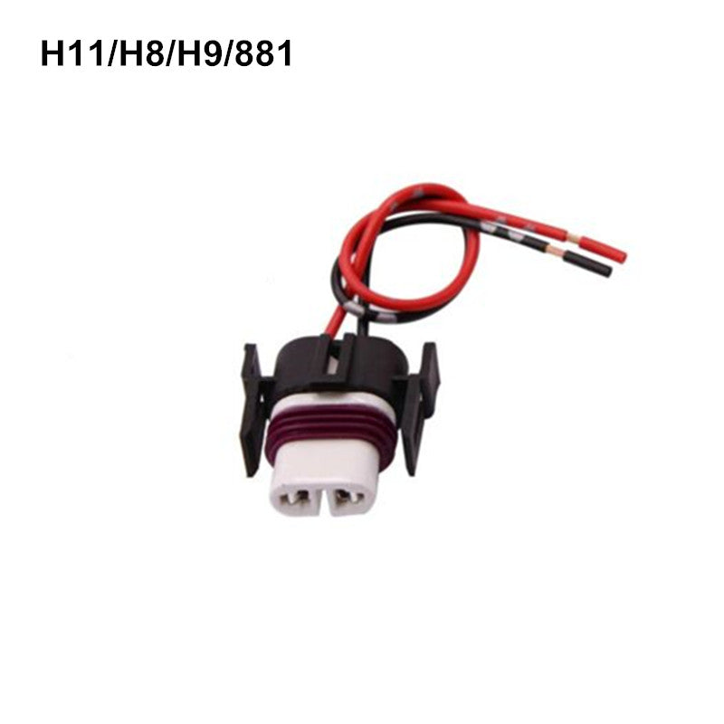 H11 Female Pigtail Harness – Headlight Low Beam Socket Connector Plug (Set of 2)