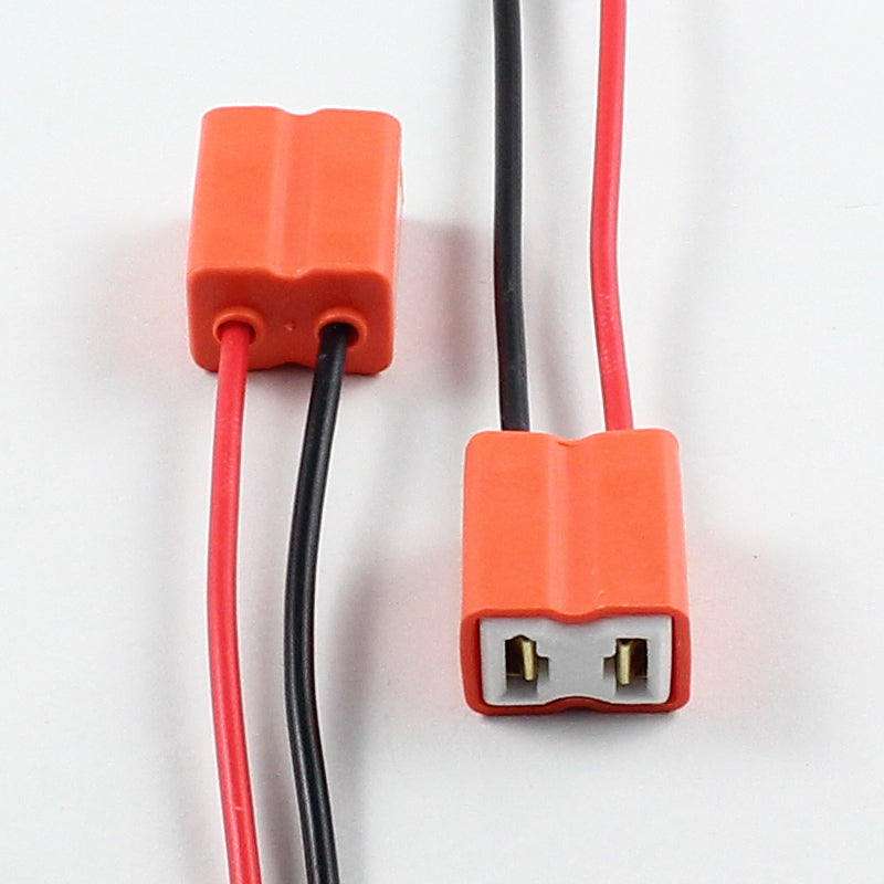 H7 Female Ceramic Socket Harness – High-Temp Headlight Bulb Connector Pigtail (Set of 2)