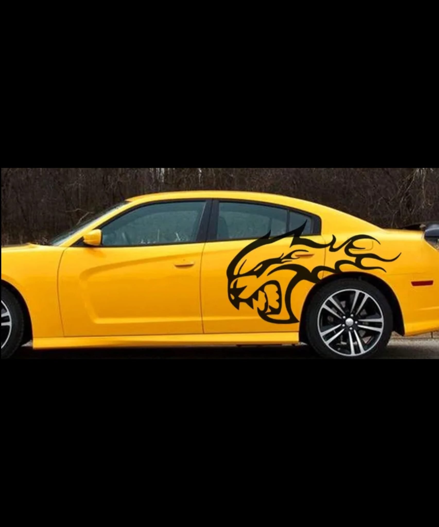 Hellcat Flames Side Decal Vinyl Sticker Set – Fits Dodge Charger & Challenger