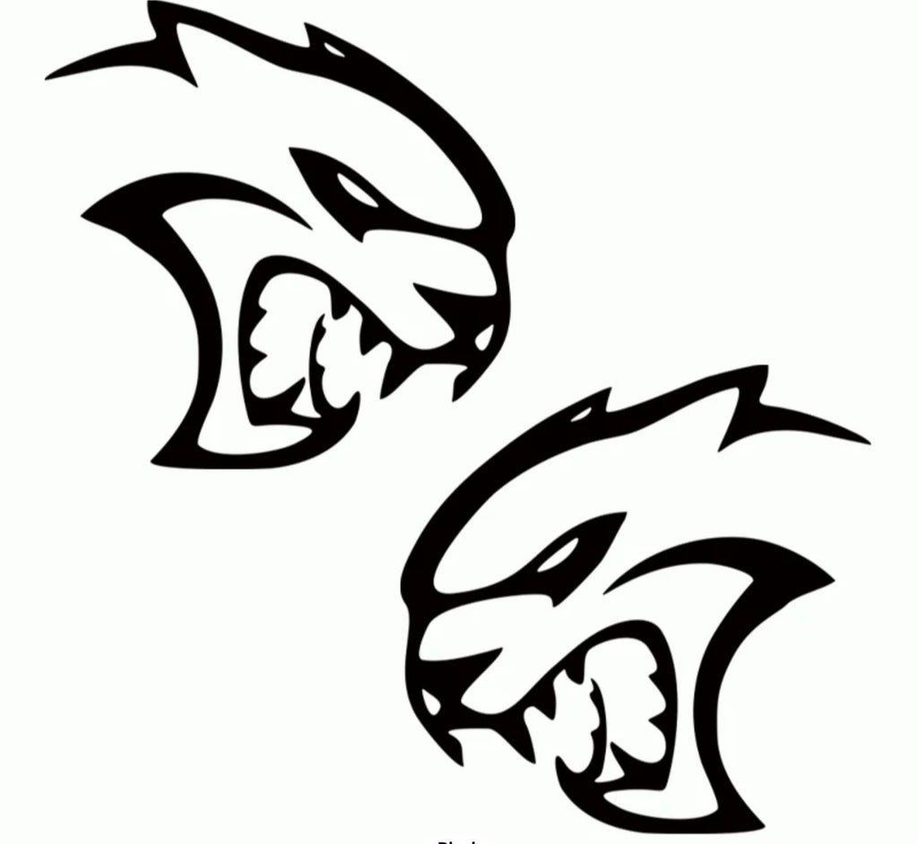 Challenger Charger XL Rear Side Decal Kit - Hellcat