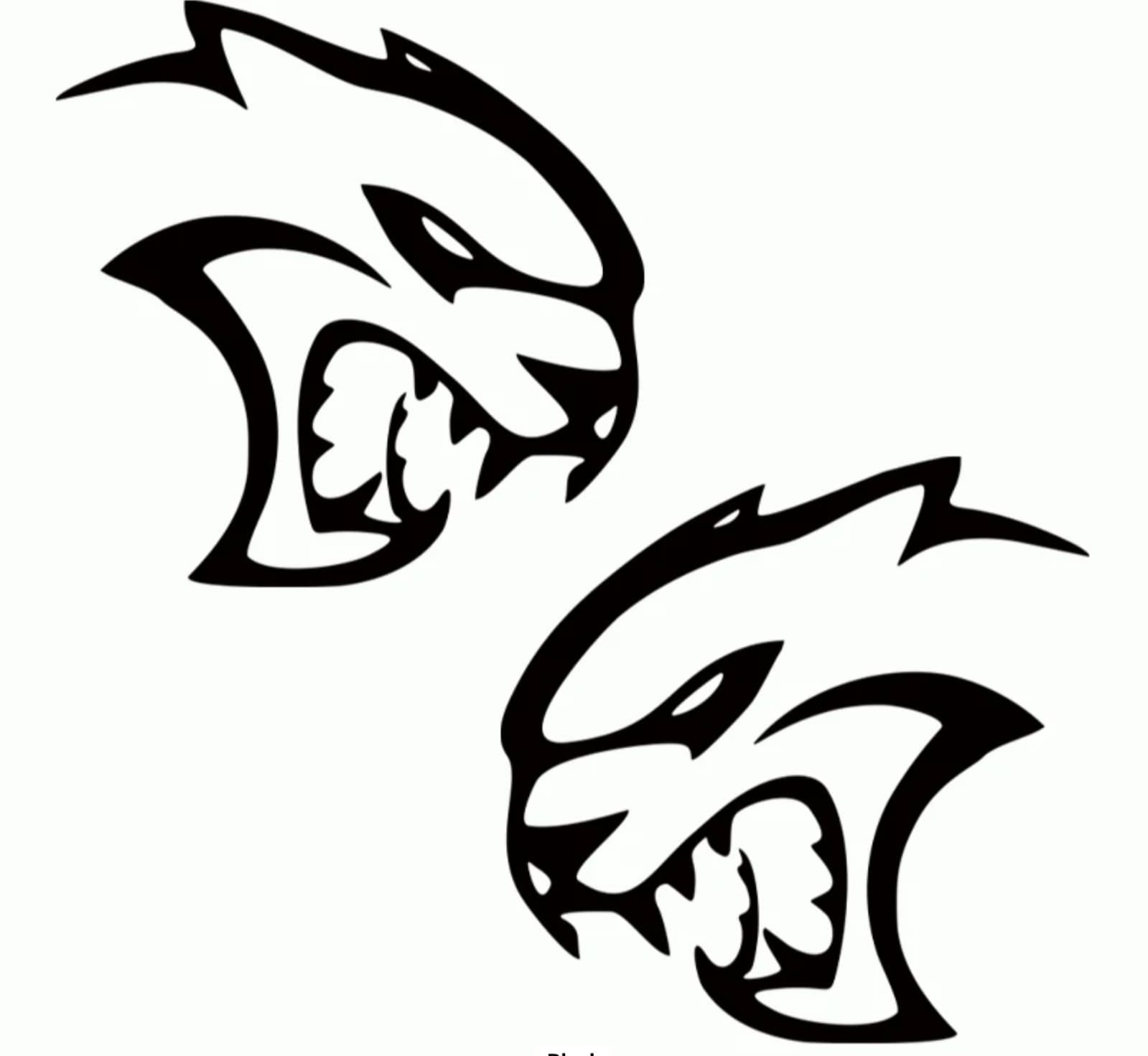 Challenger Charger XL Rear Side Decal Kit - Hellcat