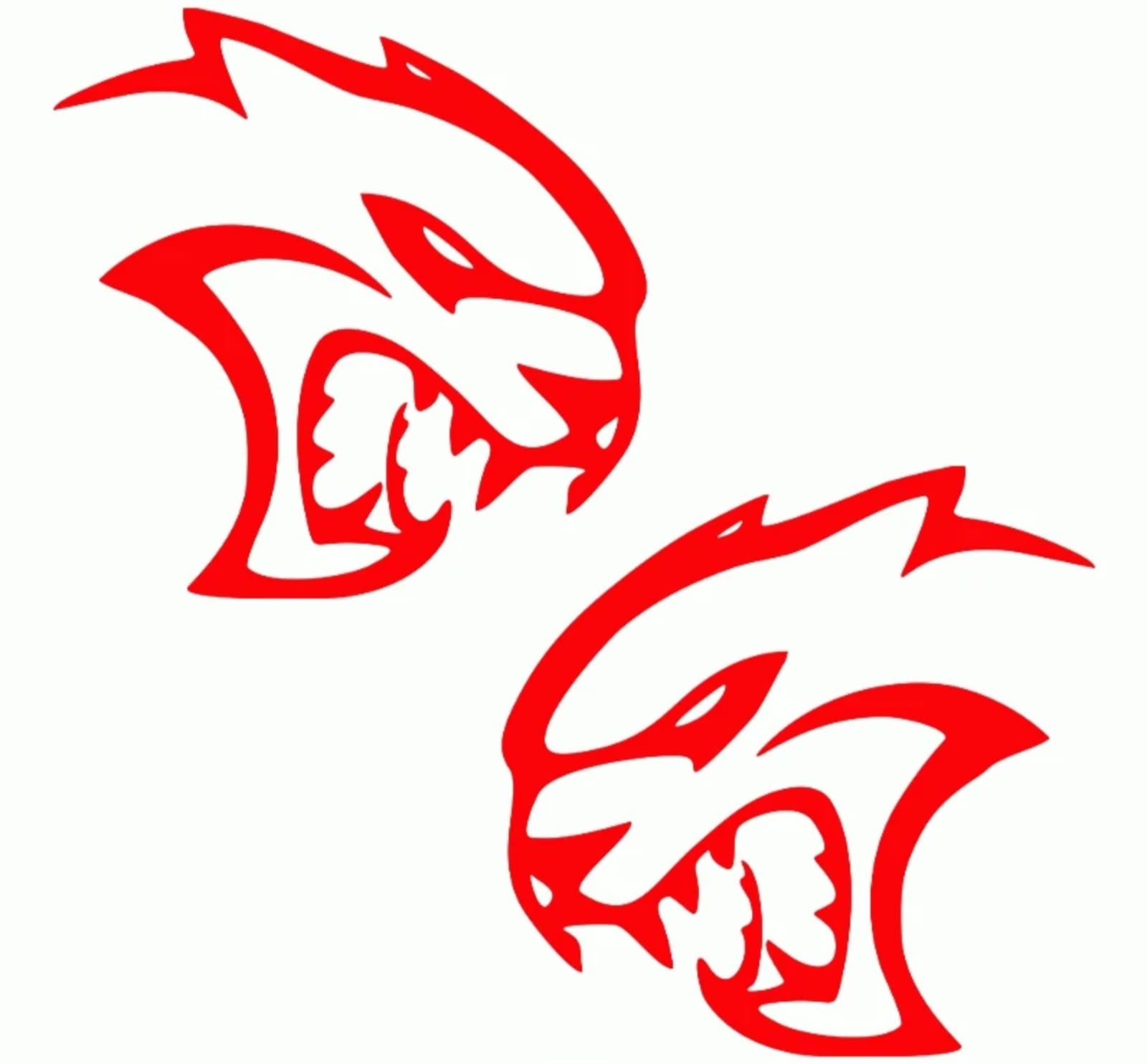 Challenger Charger XL Rear Side Decal Kit - Hellcat