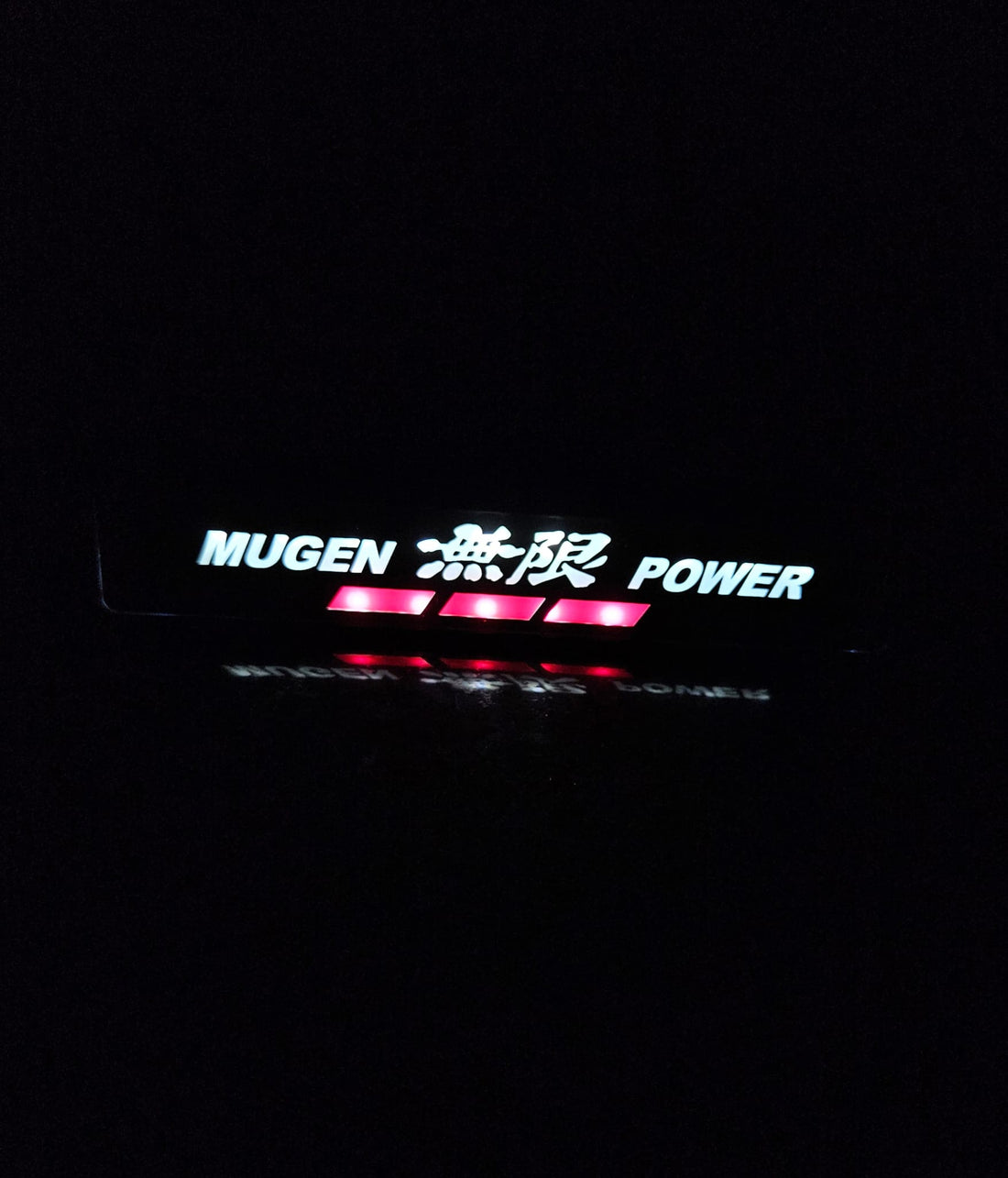 Mugen JDM LED Front Grille Emblem Badge – 12V Illuminated Logo